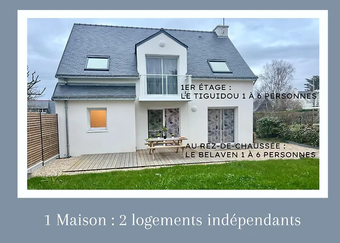 Le Belaven, Neuf, Cosy, Terrasse, Jardin, Kerfany Plage, 1 A 6 Pers